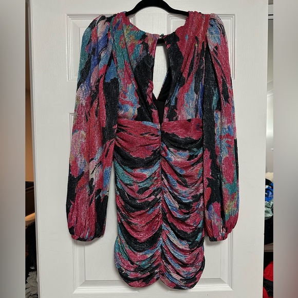 Multi-coloured Long Sleeve Mini Dress - Picture 2 of 2